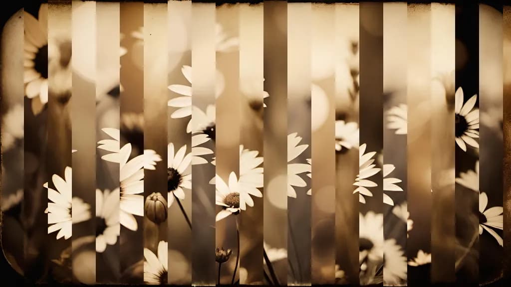 Whispers of Daisies: A Dance of Light and Shadow in Vintage Hues