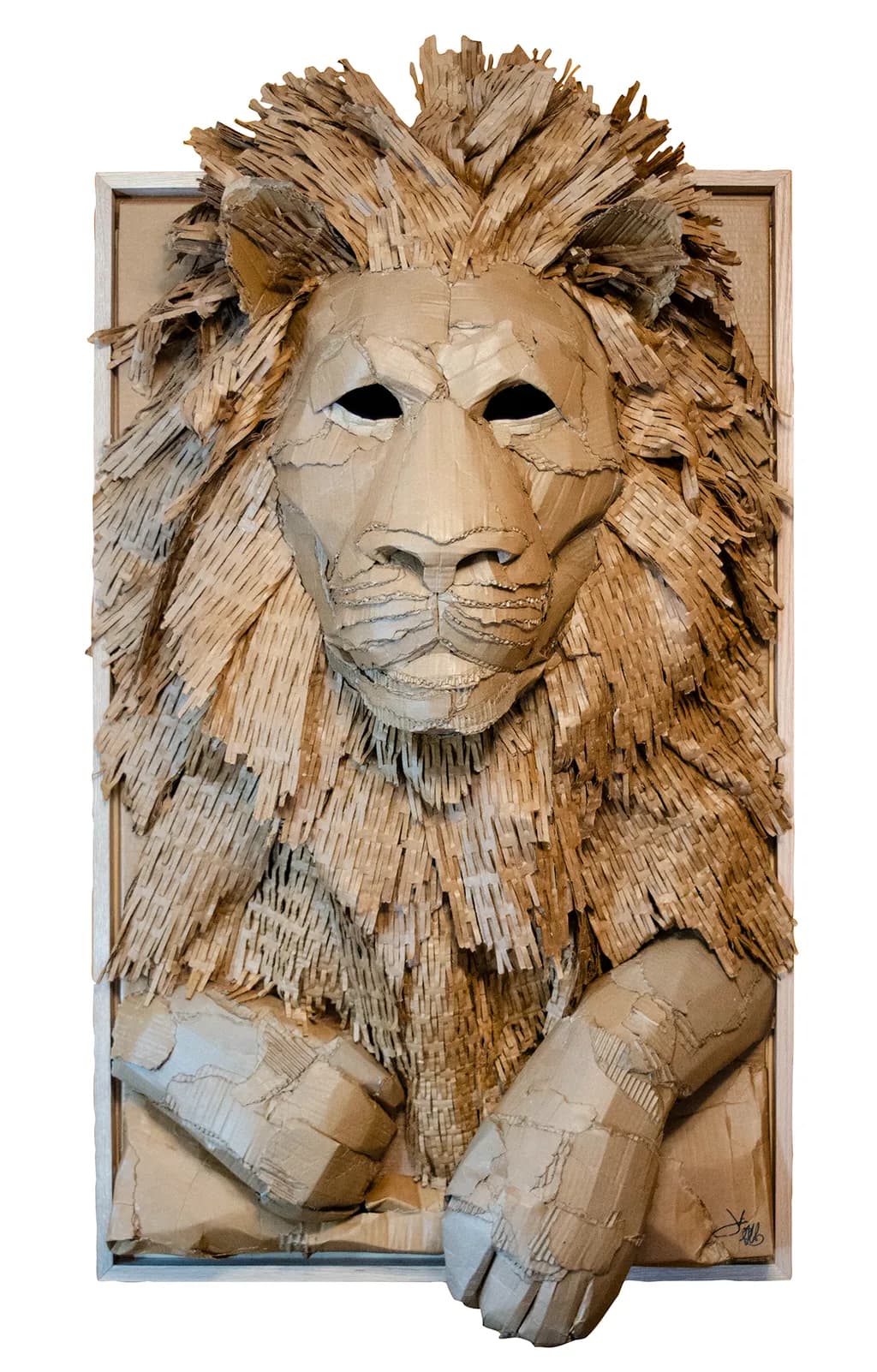 Cardboard Lion Sculpture
