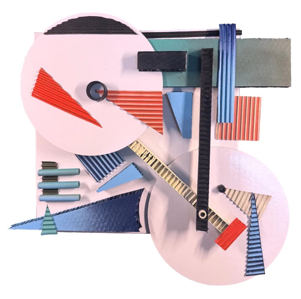 Dynamic Geometry: A Playful Exploration of Color and Form in Abstract Composition