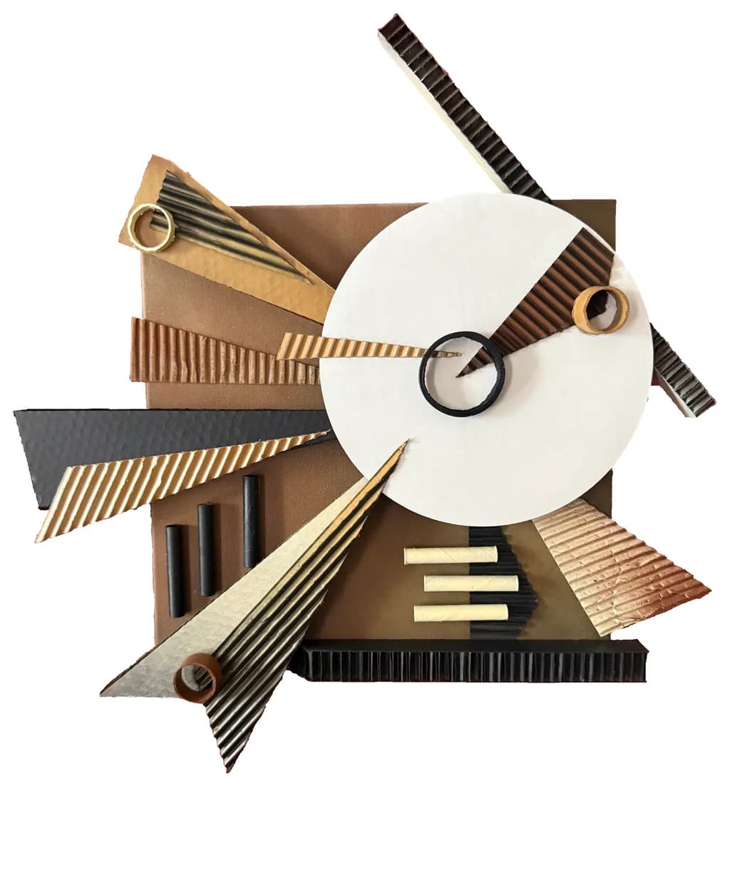 Dynamic Geometric Harmony: A Textured Exploration of Modern Abstract Composition