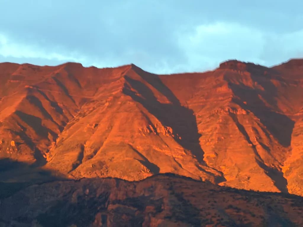 Sunlit Mountain Range