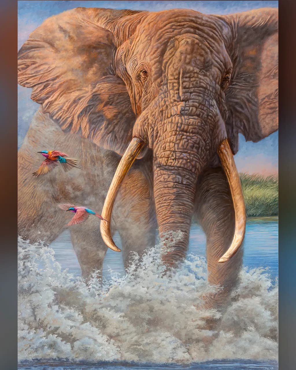 Majestic Harmony: An Elephant's Dance with Nature's Colors