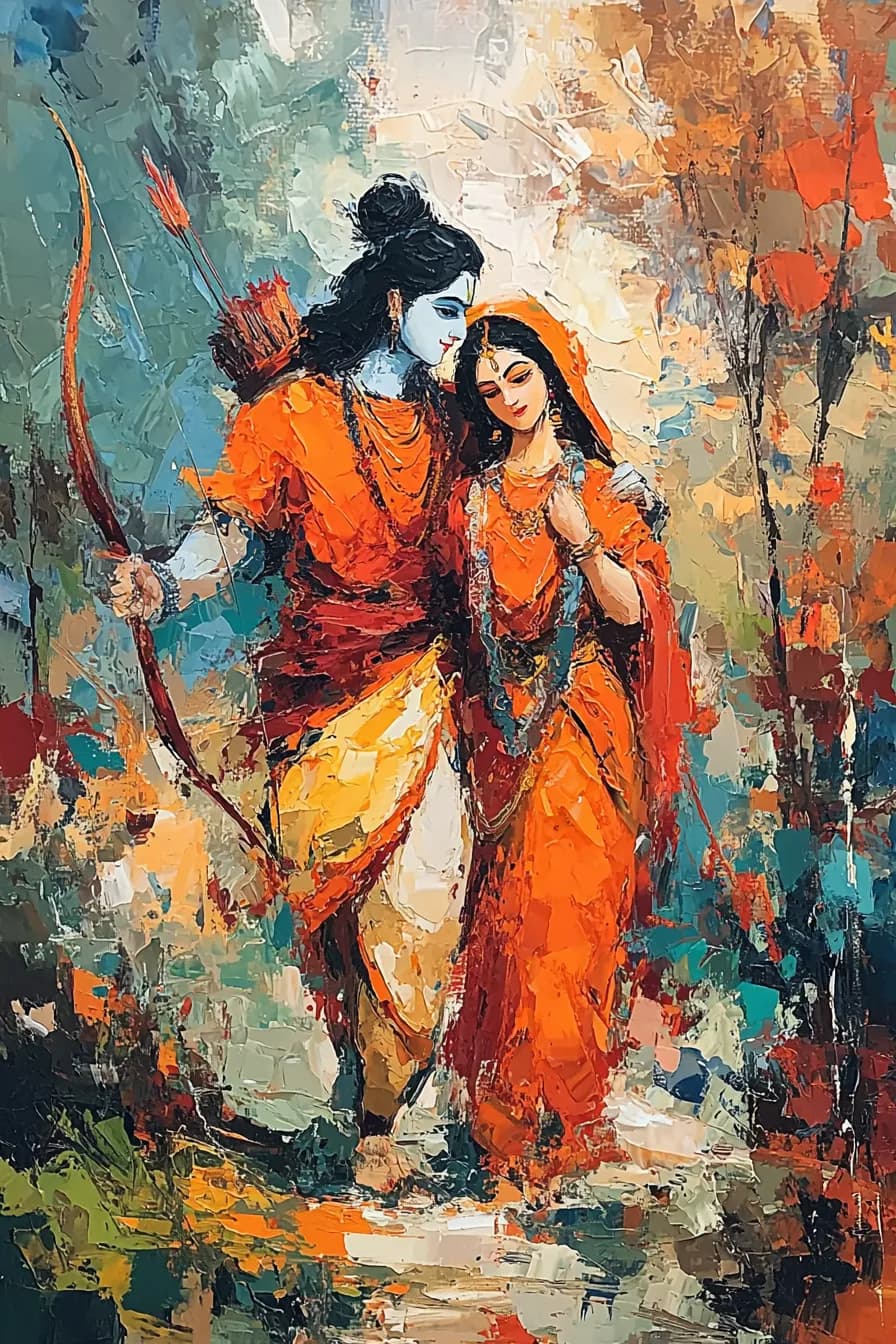 Eternal Embrace: A Vibrant Celebration of Love and Tradition in Divine Colors