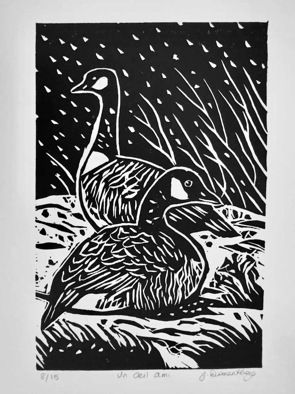 Snowy Goose Pair