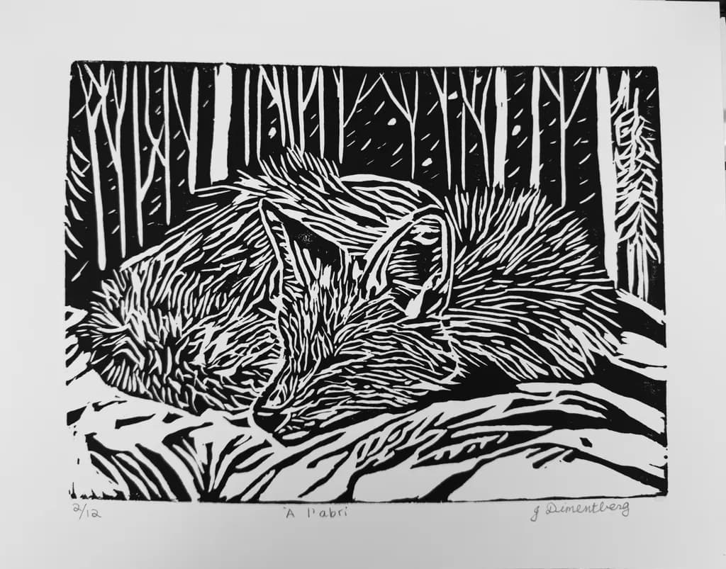 Sleeping Fox in Forest