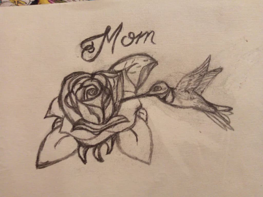 Mom Rose and Hummingbird