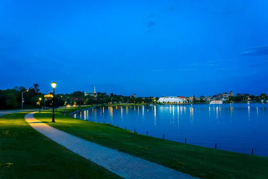 Evening Walk by the Lake