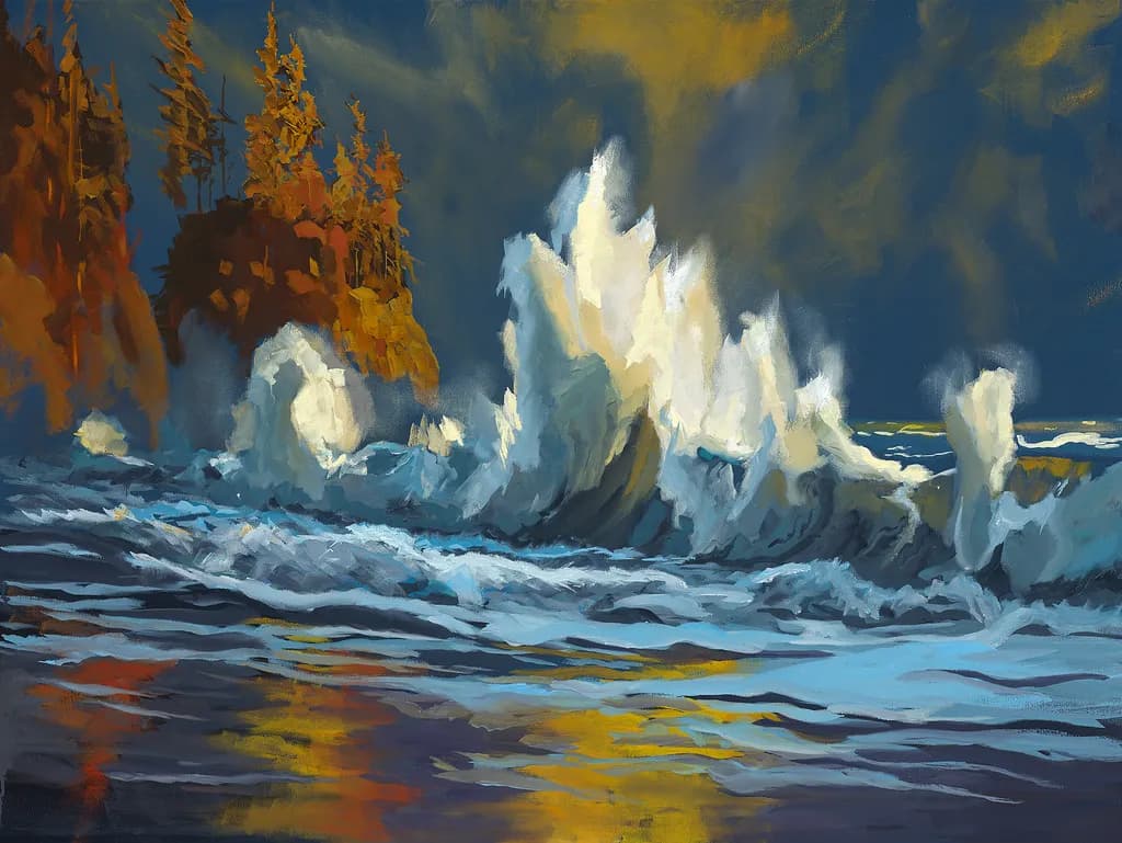 Crashing Ember Waves