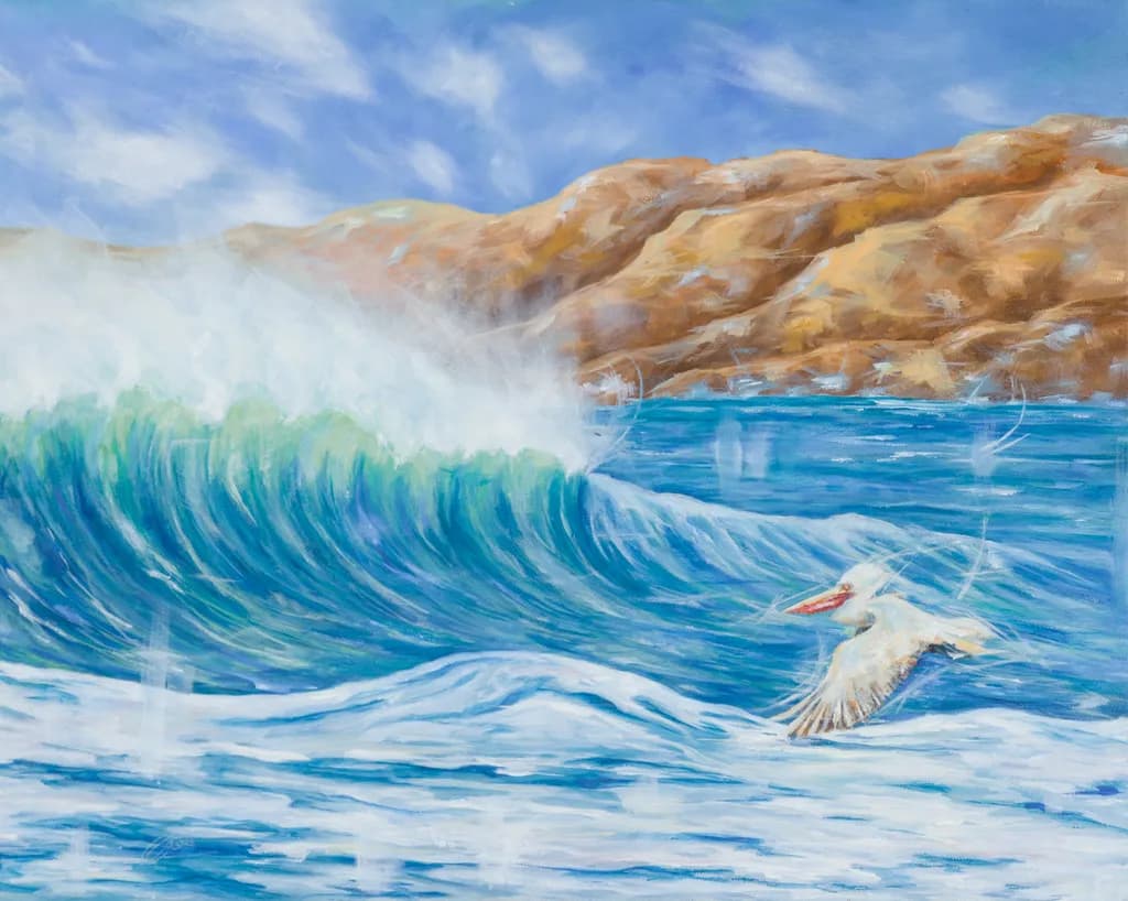 Ocean's Embrace: A Dance of Waves and Wings