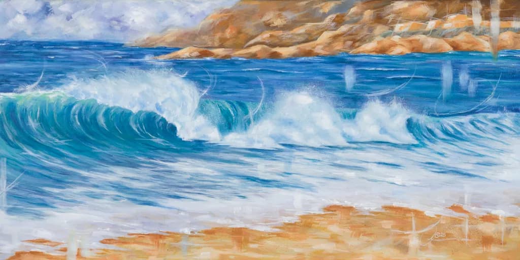 Ocean's Embrace: A Serene Dance of Waves and Shoreline