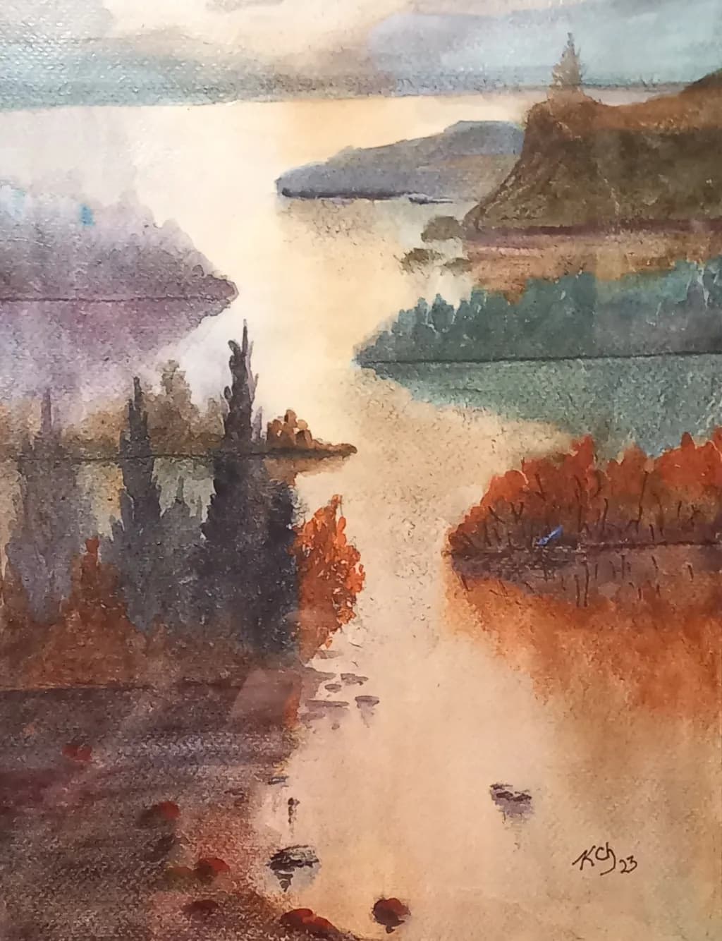 Autumn Lake Path