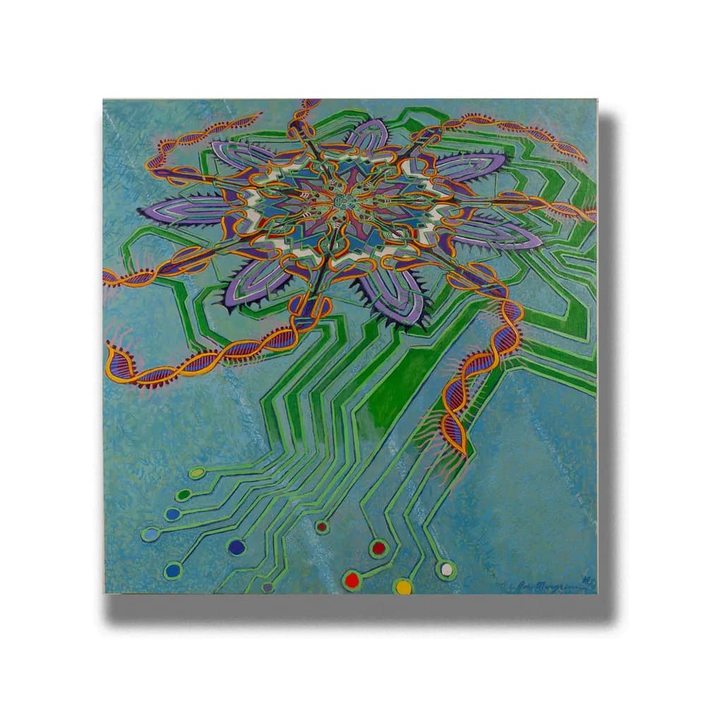 Digital Blossom: A Fusion of Nature and Technology in Vibrant Harmony