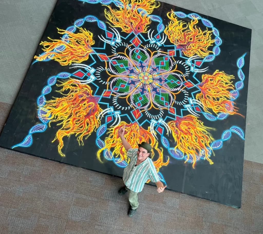 Vibrant Flames: A Kaleidoscope of Color and Energy in Mandala Art