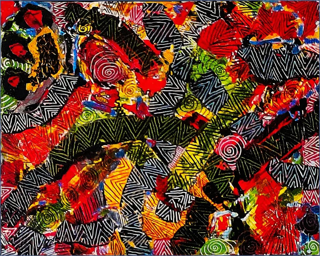 Vibrant Chaos: A Dance of Color and Pattern in Abstract Expressionism