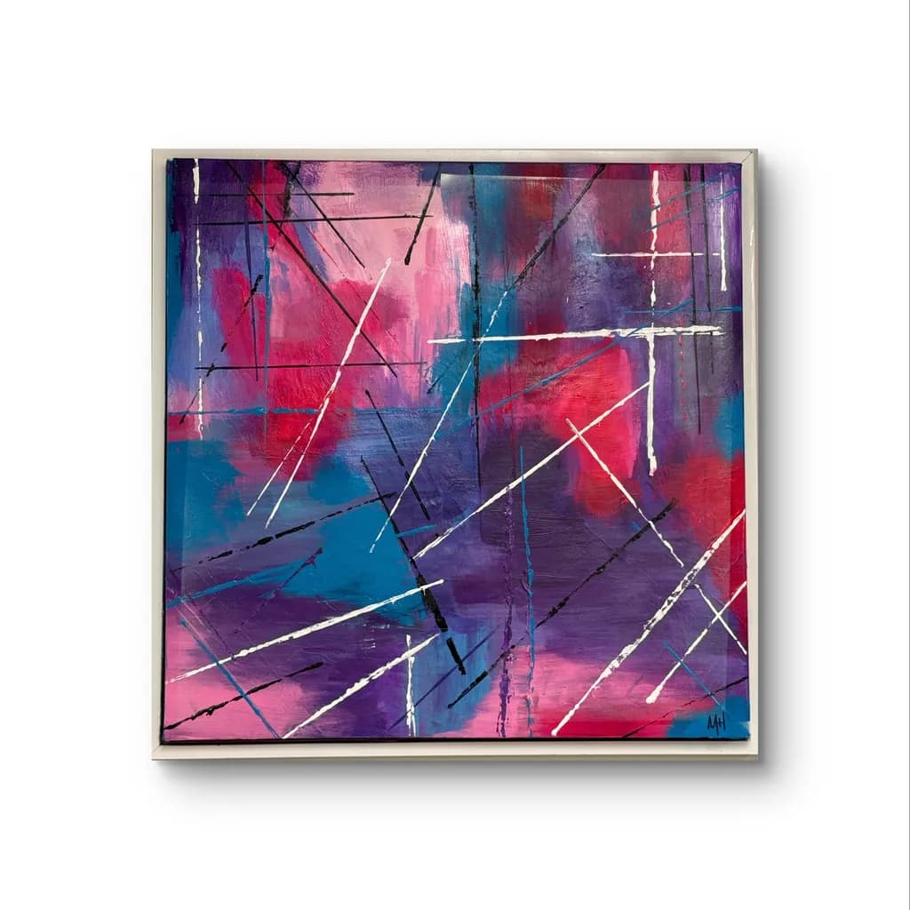 Vibrant Geometric Symphony: An Abstract Dance of Color and Form