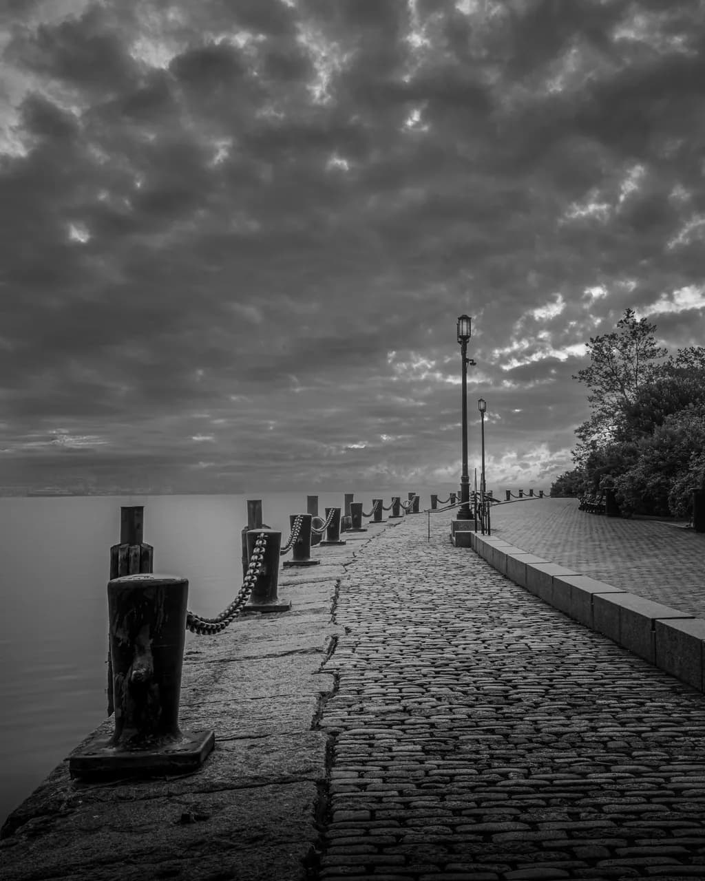 Boston Waterfront Cobblestone Walkway
