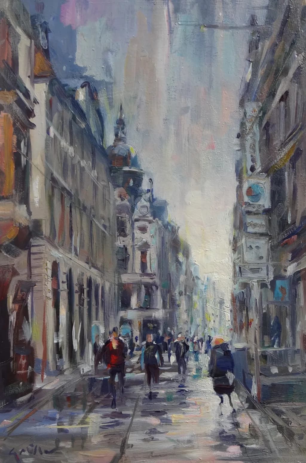 Urban Reflections: A Rainy Day Stroll Through the City Streets