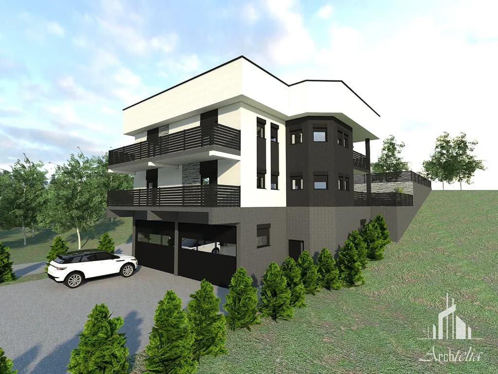 Modern Elegance: A Contemporary Architectural Masterpiece in Nature's Embrace