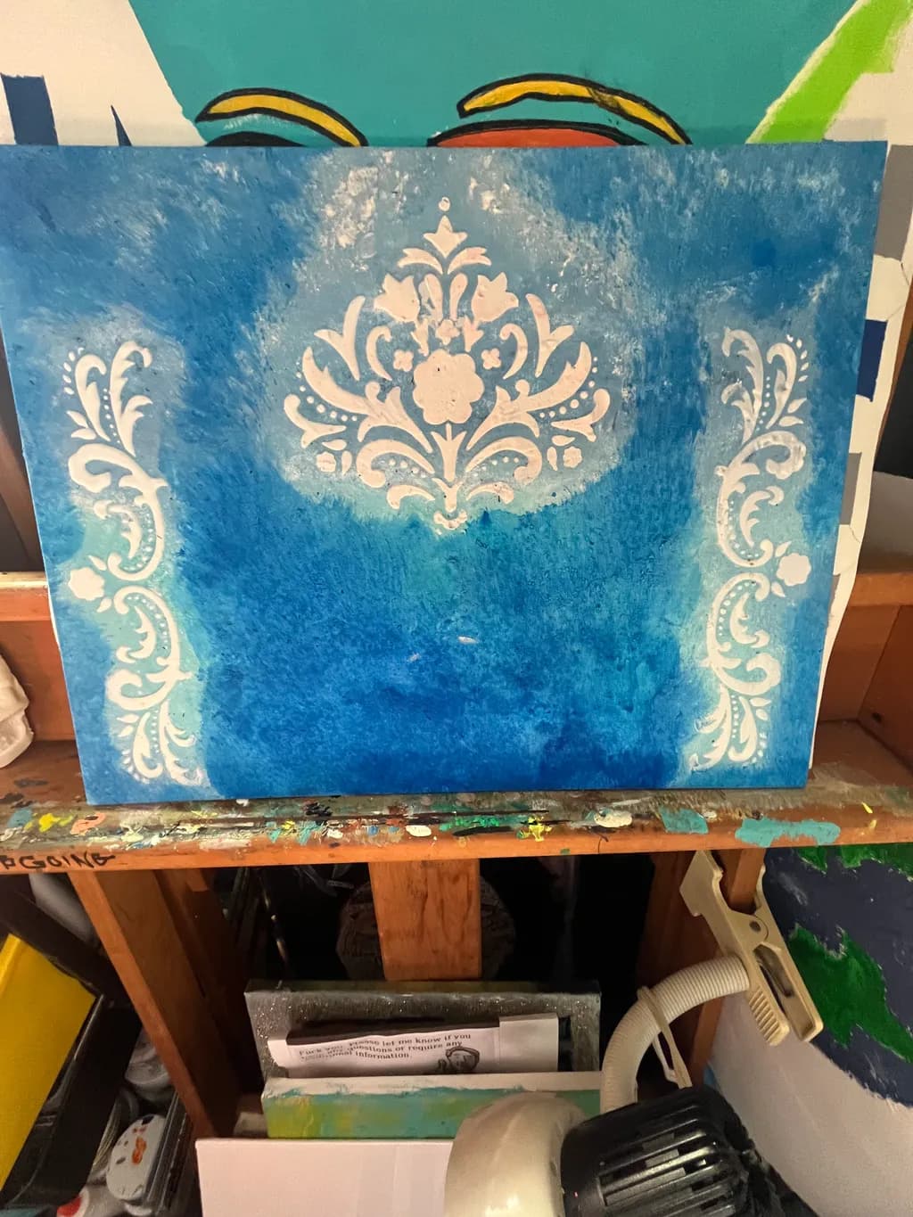 Blue Damask Pattern
