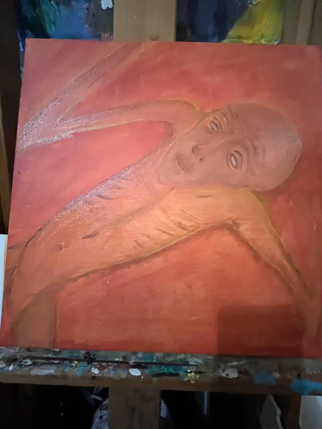Abstract Figure on Orange