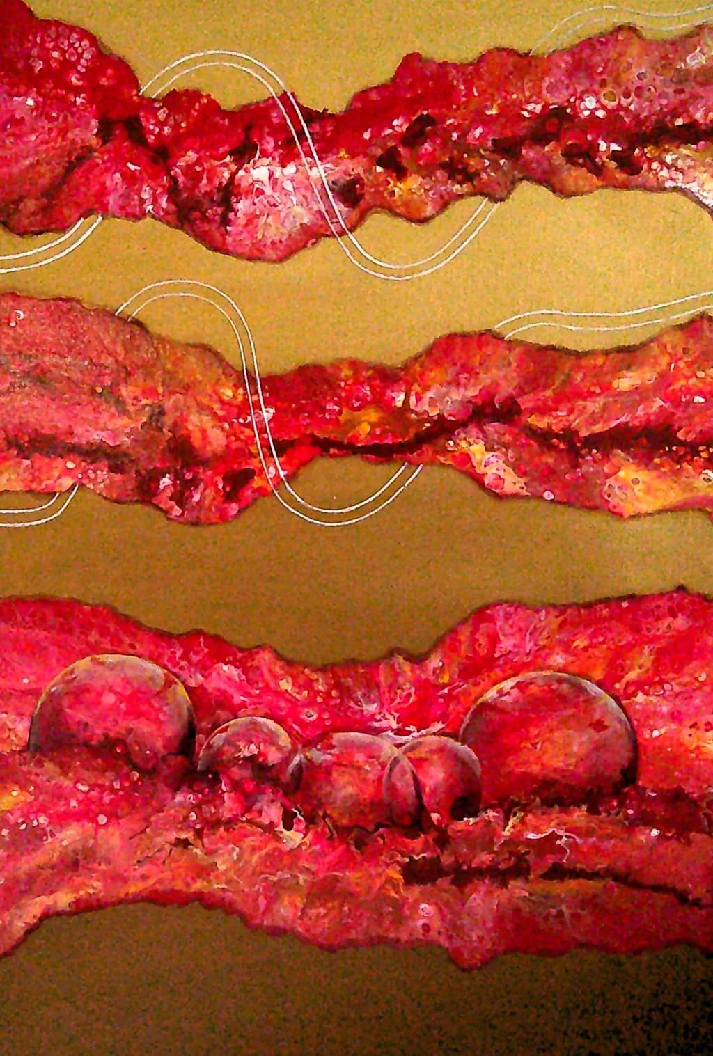 Crimson Waves: A Journey Through Emotion and Texture