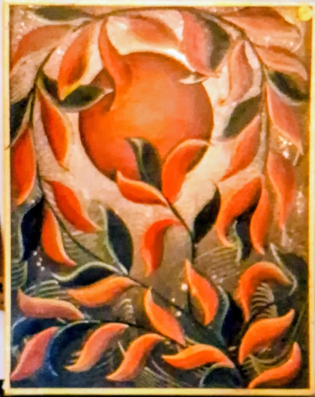 Sunlit Ember Leaves