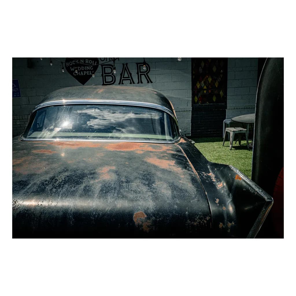 Rusty Classic Car Reflection
