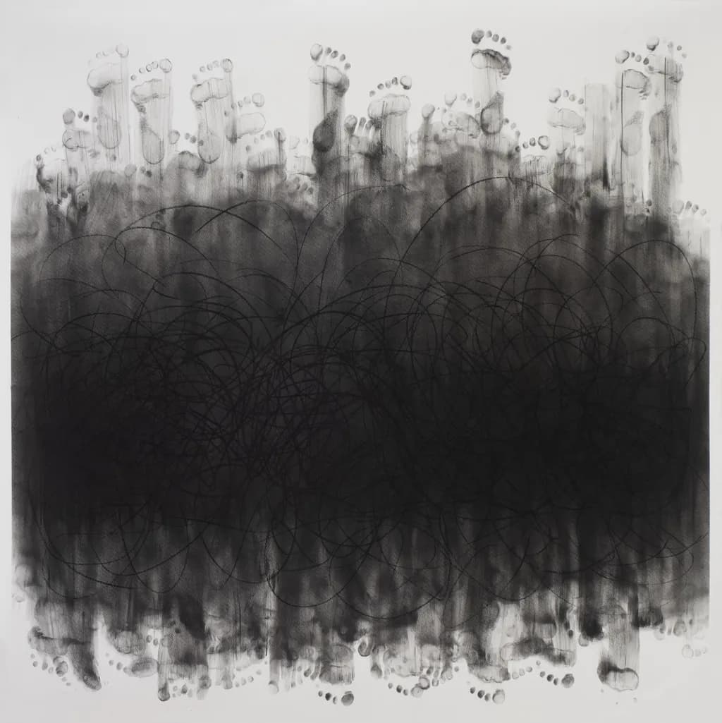 Echoes of Movement: A Dance of Shadows and Footprints