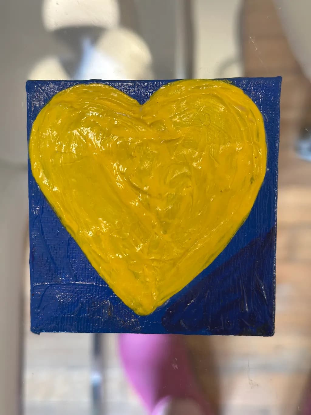 Golden Heart on Blue