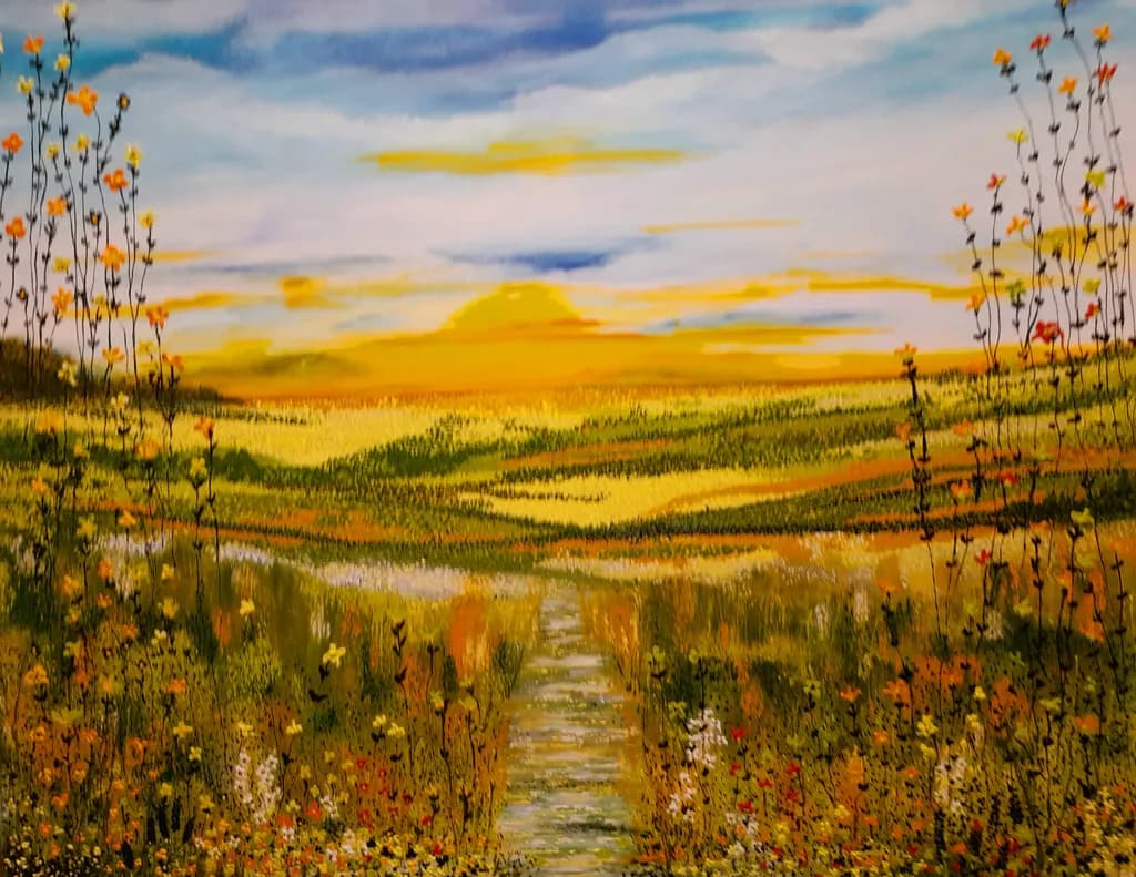 Sunset Over the Fields