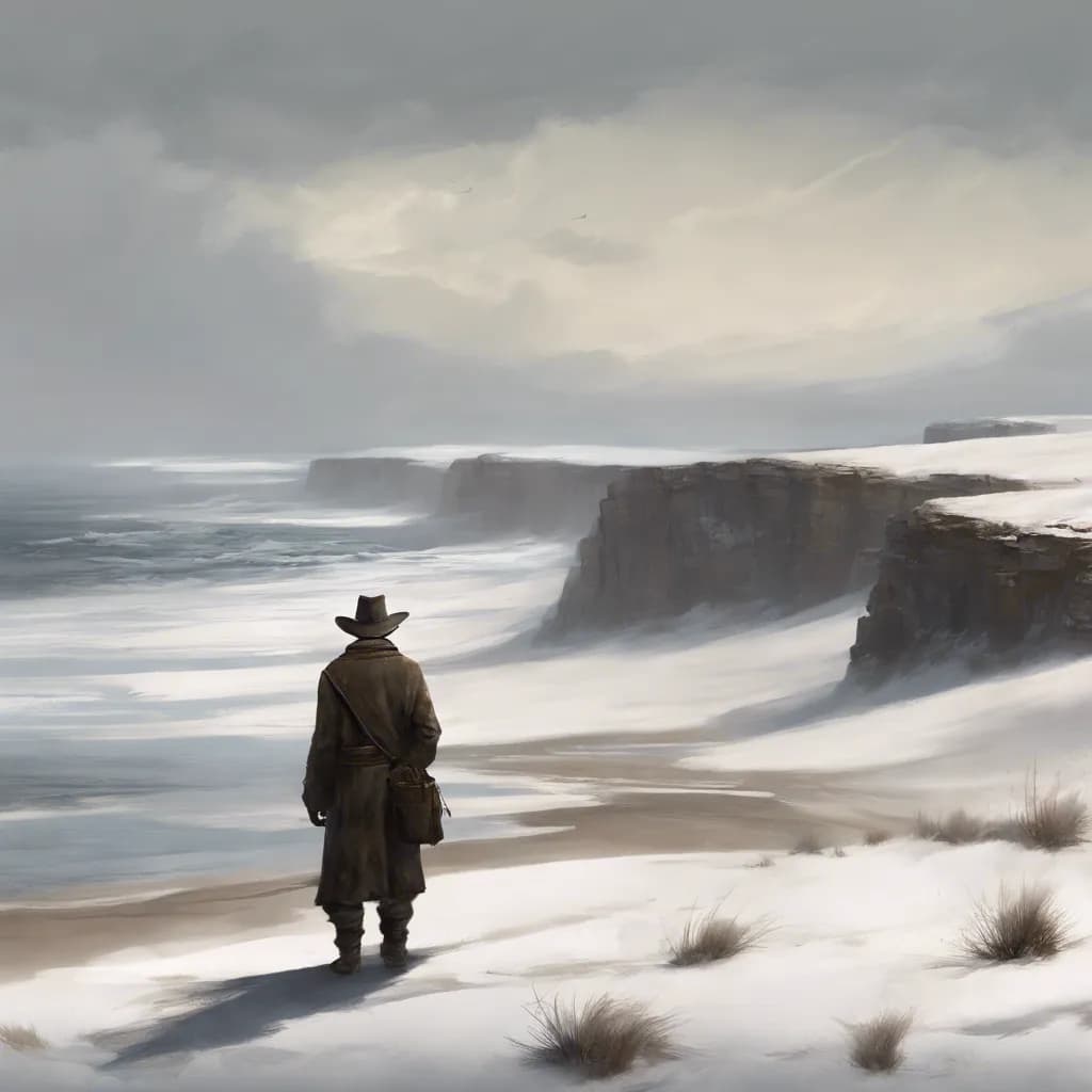 Snowy Coastal Cliffs