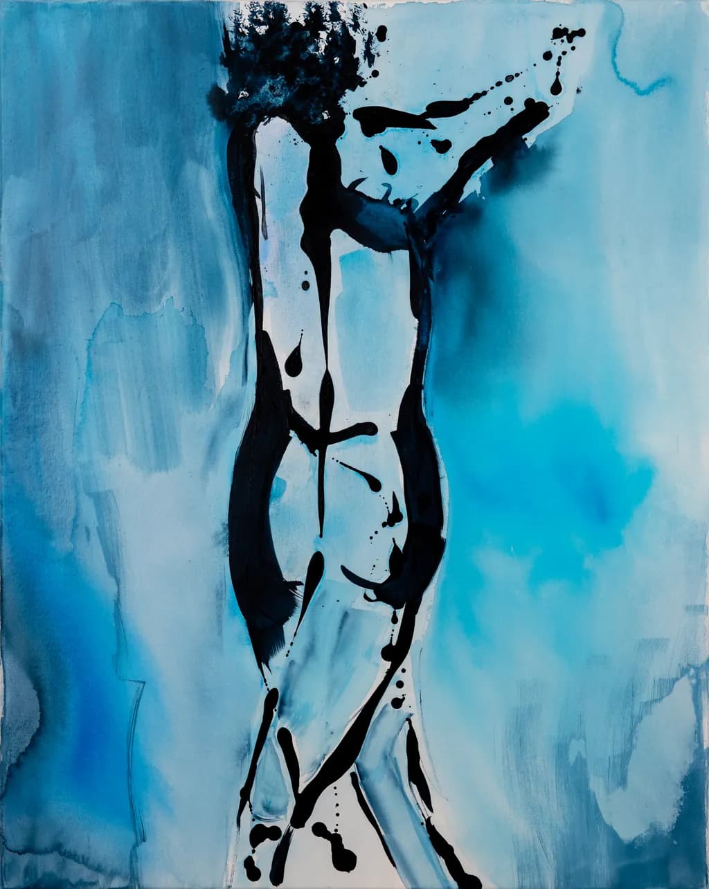 Blue Figure Silhouette