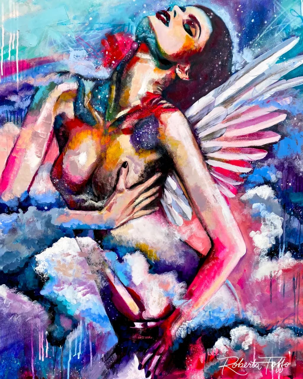 Ethereal Embrace: A Surreal Journey Through Color and Expression