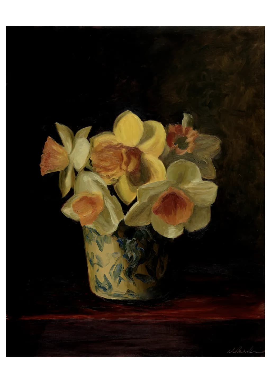 Daffodils in Blue and White
