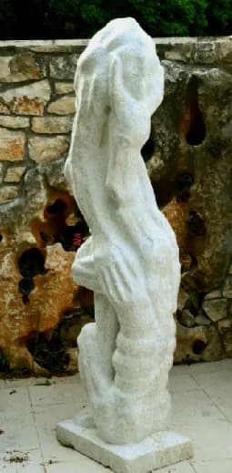 Ethereal Embrace: An Abstract Stone Sculpture Capturing the Essence of Form and Texture