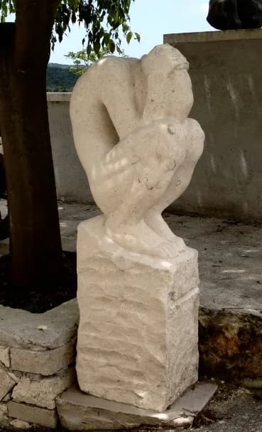 Whispers of Stone: A Contemporary Abstract Sculpture Embracing the Human Form