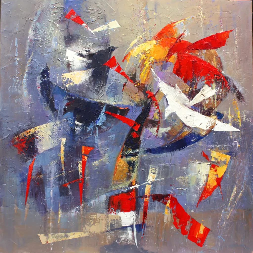 Vibrant Whirl: A Dance of Color and Form in Abstract Expressionism