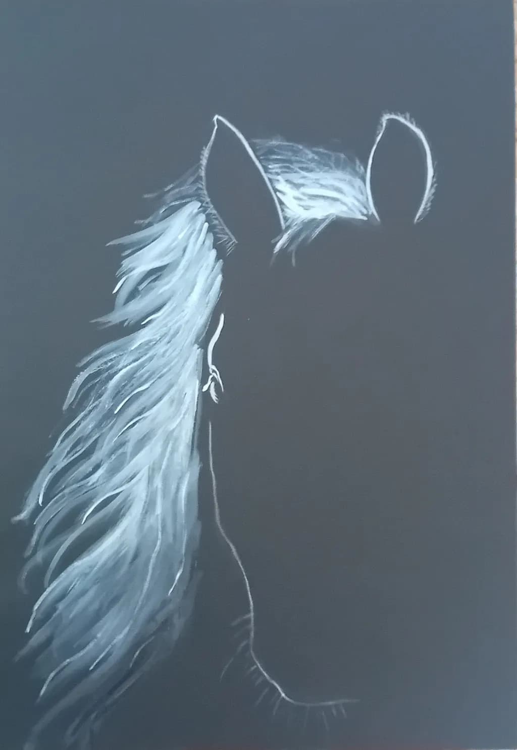 Whispers of the Equine Spirit: A Minimalist Horse Portrait in Monochrome Elegance