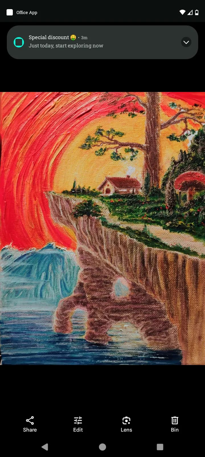 Whispers of Tranquility: A Vibrant Sunset Landscape Painting
