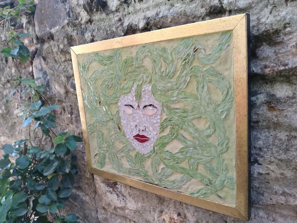 Mosaic Face in Green