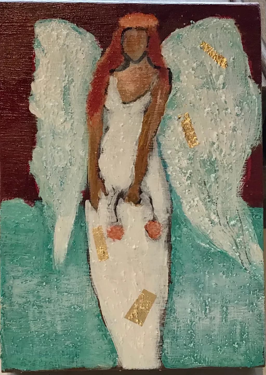 Whimsical Guardian: A Colorful Abstract Angel Embracing Spirituality