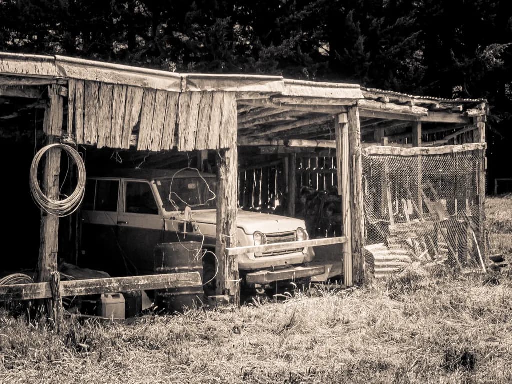 Vintage Shed and Vehicle