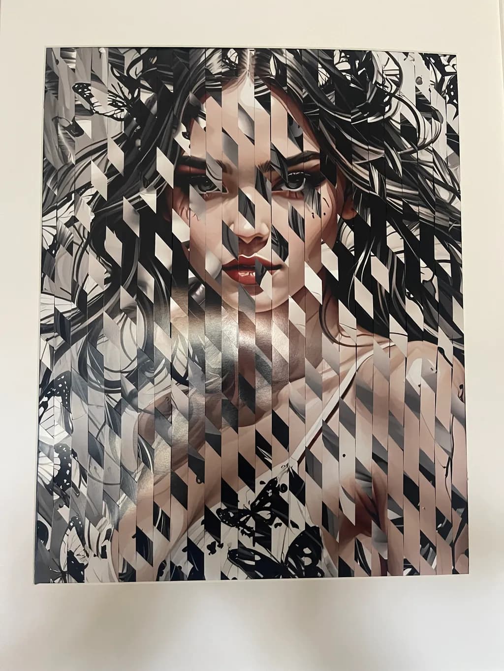 Fragmented Portrait with Butterflies