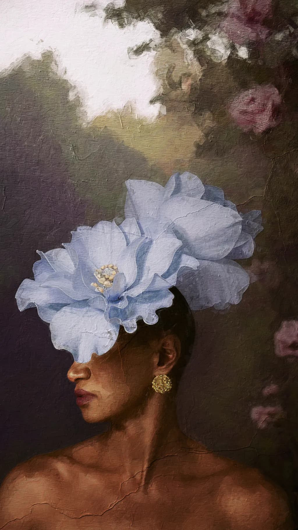 Whispers of Elegance: A Serene Floral Portrait in Fashion Artistry