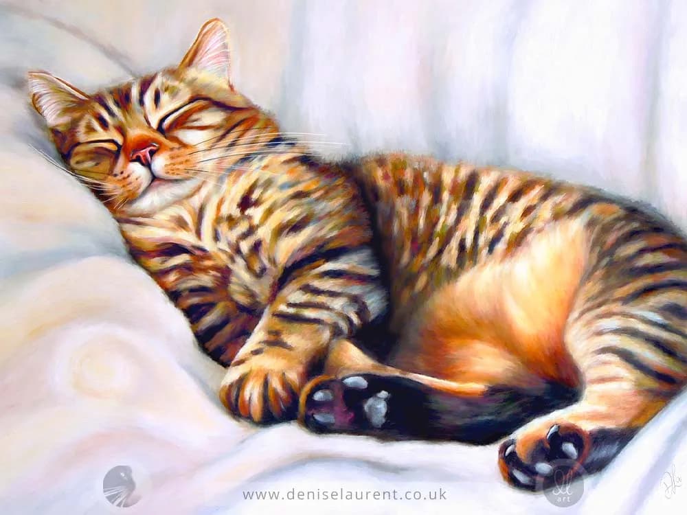 After The Hunt Tabby Cat Canvas Print
