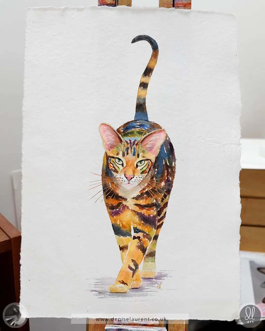 Welcome Home - Oriental Cat Watercolour Painting