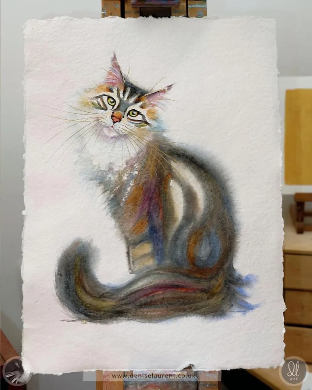 Ruffles - Tabby Cat Watercolour Painting