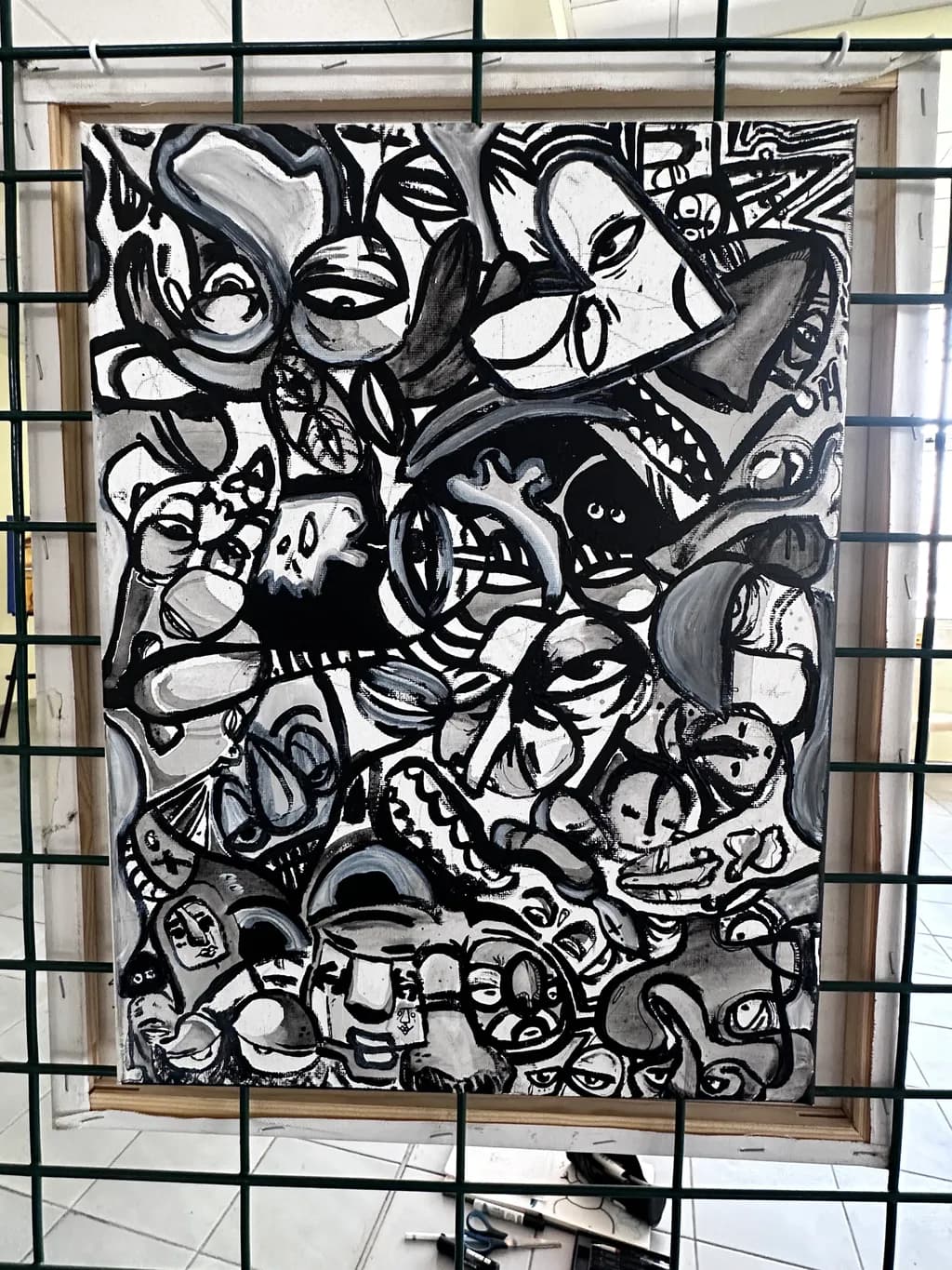 Monochrome Character Collage