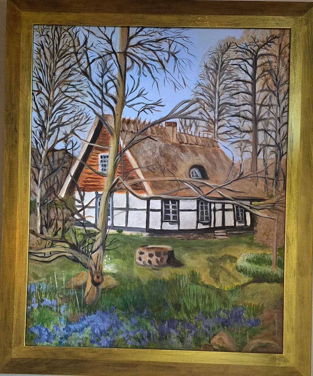 Cottage Among Bare Trees