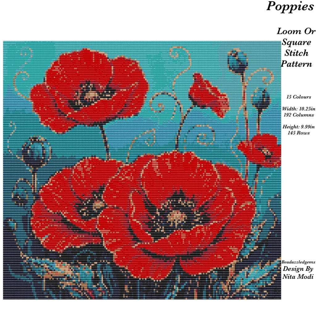Poppies Square Stitch